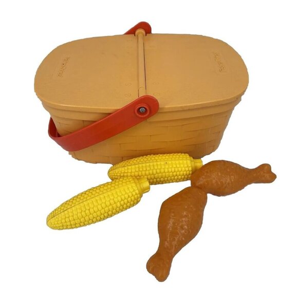 1988 Fisher Price Fun With Food Pack A Picnic Basket 2109 Drumsticks Corn Cob - Picture 1 of 11